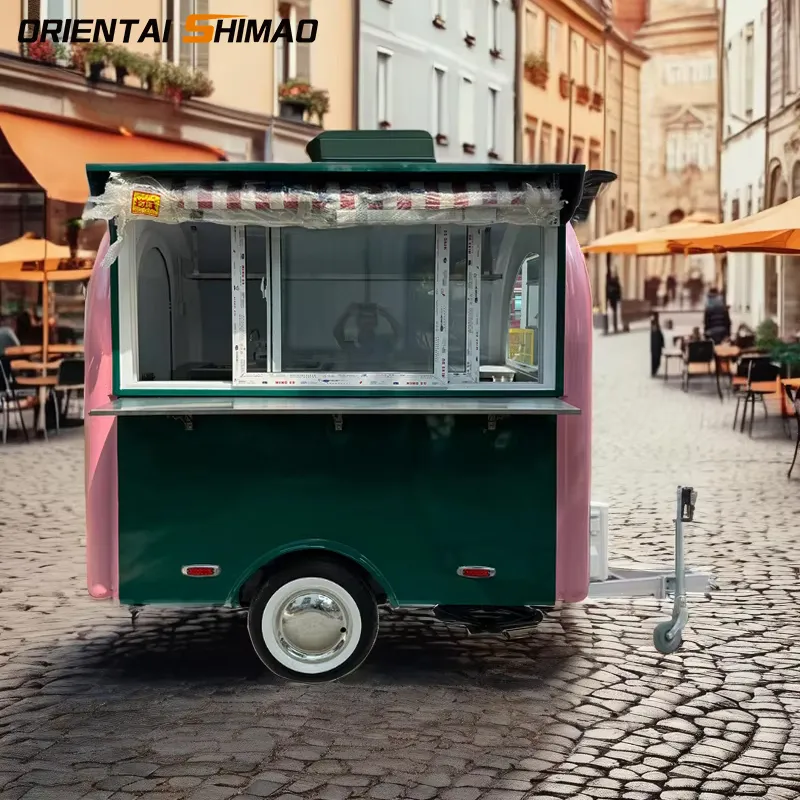 barevné pouliční jídlo vozík