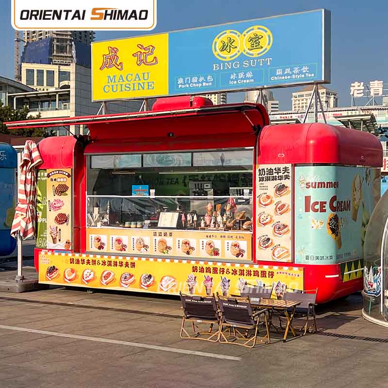 Vozík na dezerty Mobilní kuchyně Vozík na pouliční jídlo Catering Food Trailer Food Truck