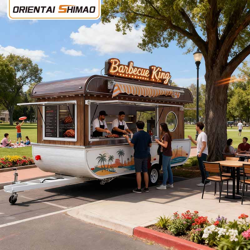 Food Trailer pojízdný Food Truck Mobilní kuchyně Catering Street Food Trailer koncept Food Truck